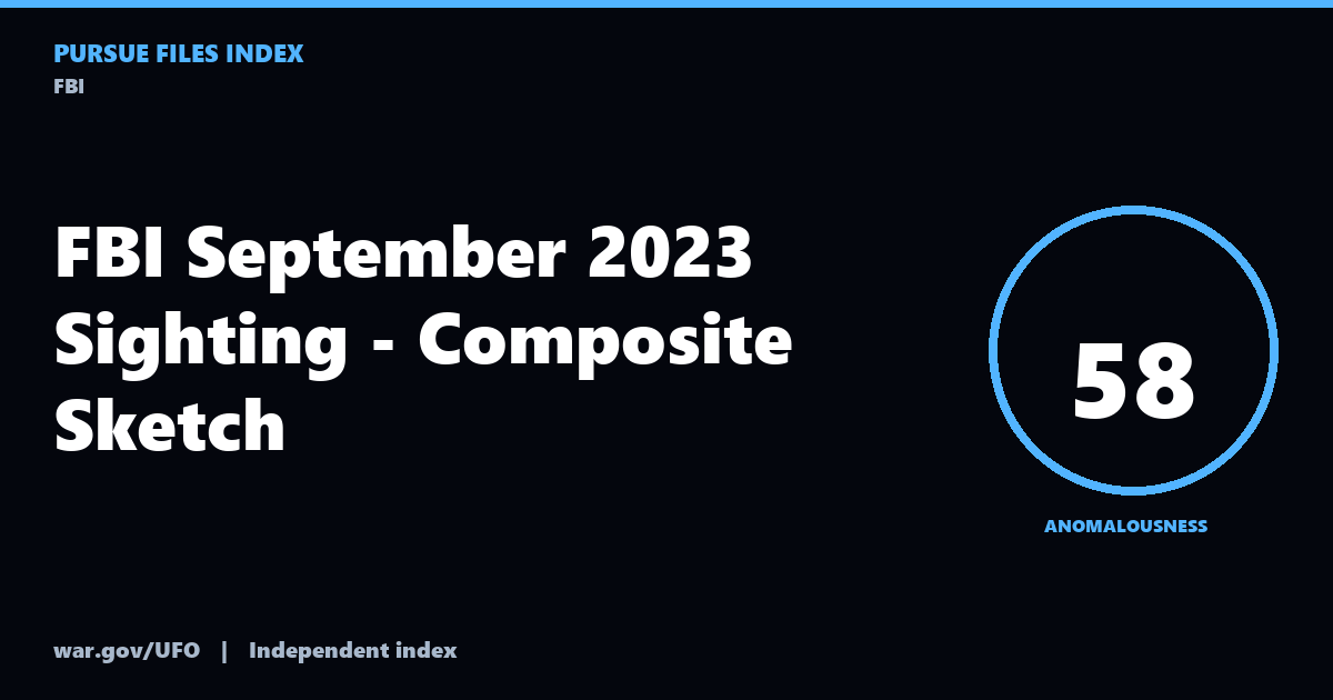 FBI September 2023 Sighting - Composite Sketch | PURSUE UFO Tracker
