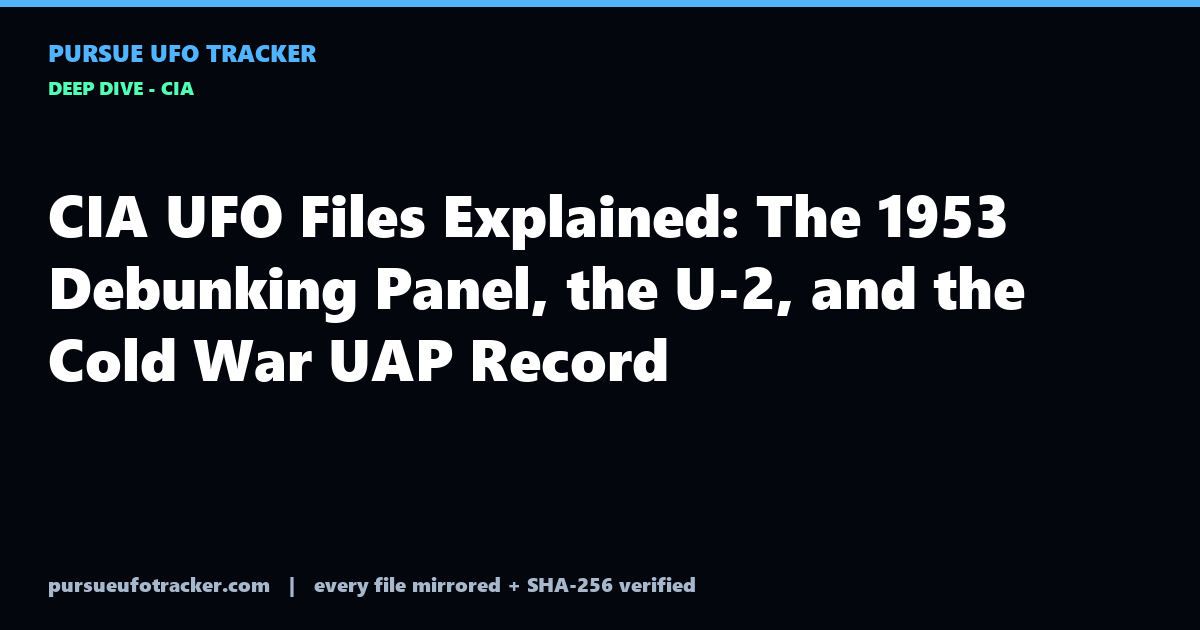 CIA UFO Files Explained: The 1953 Debunking Panel, the U-2, and the Cold War UAP Record